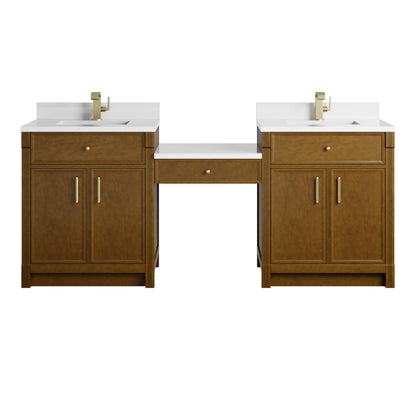 Bellshire 84" Dual Vanity Set with 24" Make-Up Counter