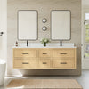 Custom image for Scandinavian Oak with Matte Black Trim / White Quartz / No Mirror