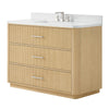 Custom image for Scandinavian Oak with Brushed Nickel Trim / White Quartz / No Mirror
