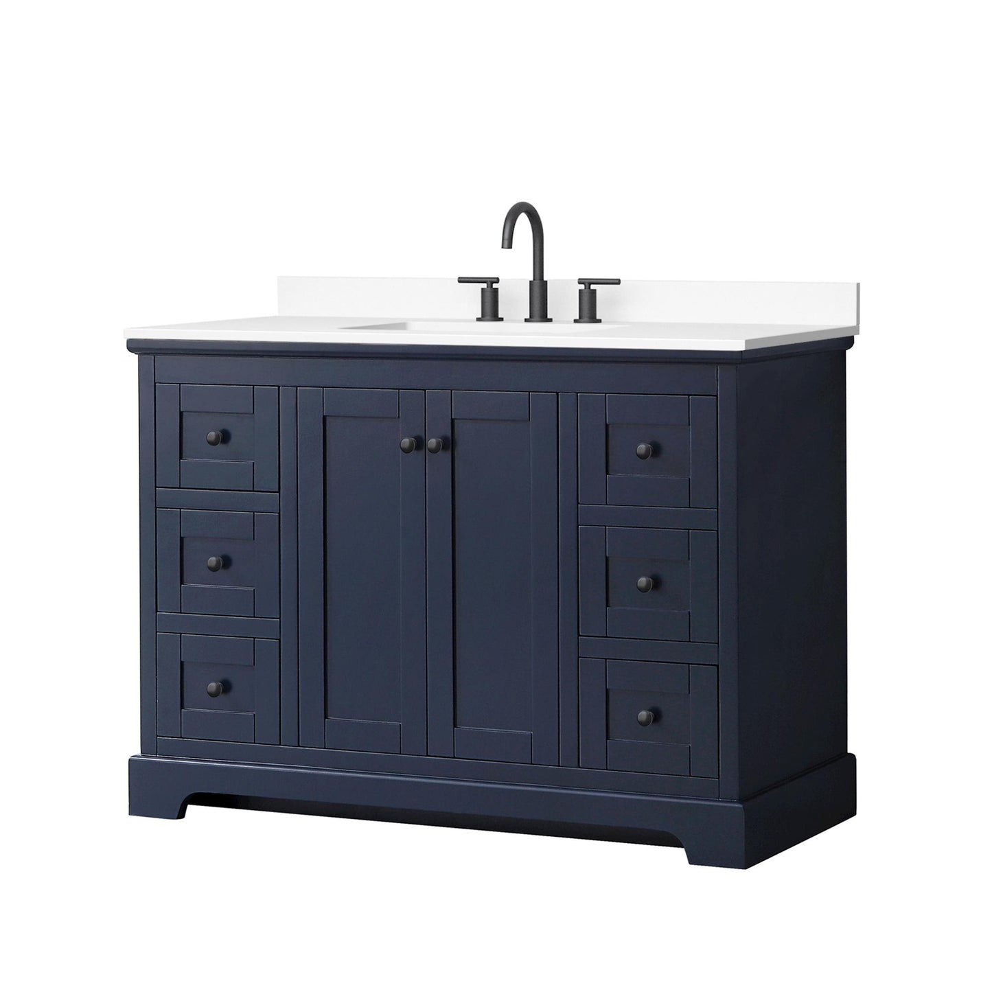 Avery Bathroom Vanity with Countertop 48 inch Single Sink 3-hole Faucet Setup