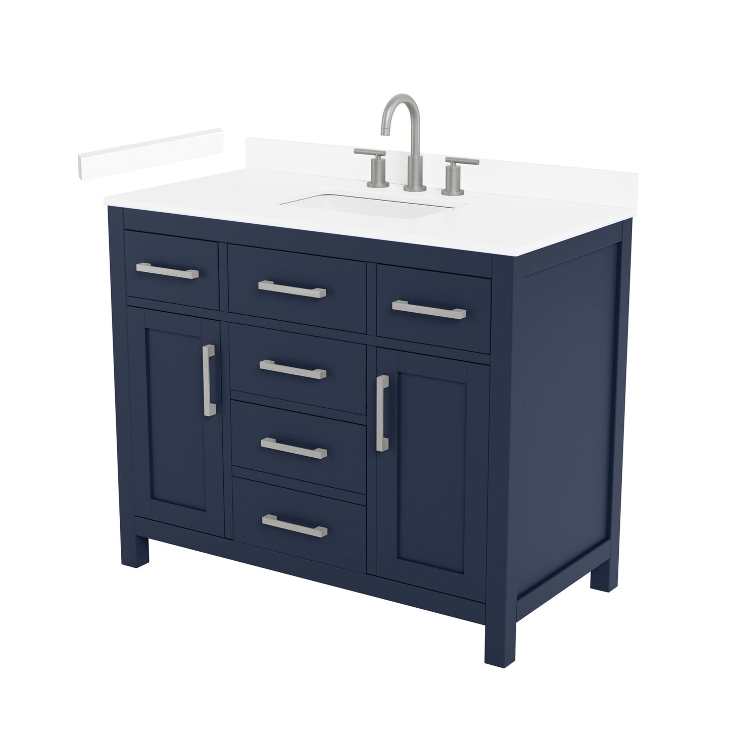 Beckett Bathroom Vanity with Countertop 42 inch Single Sink 3-hole Faucet Setup