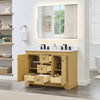 Custom image for Honey Oak with Matte Black Trim / White Quartz / No Mirror