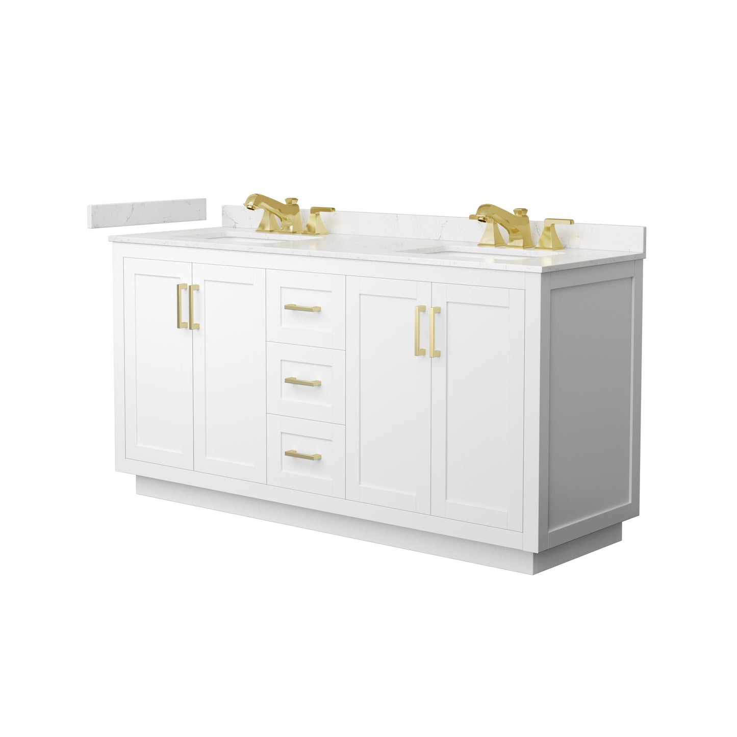 Miranda Bathroom Vanity with Countertop 66 inch Double Sink 3-hole Faucet Setup