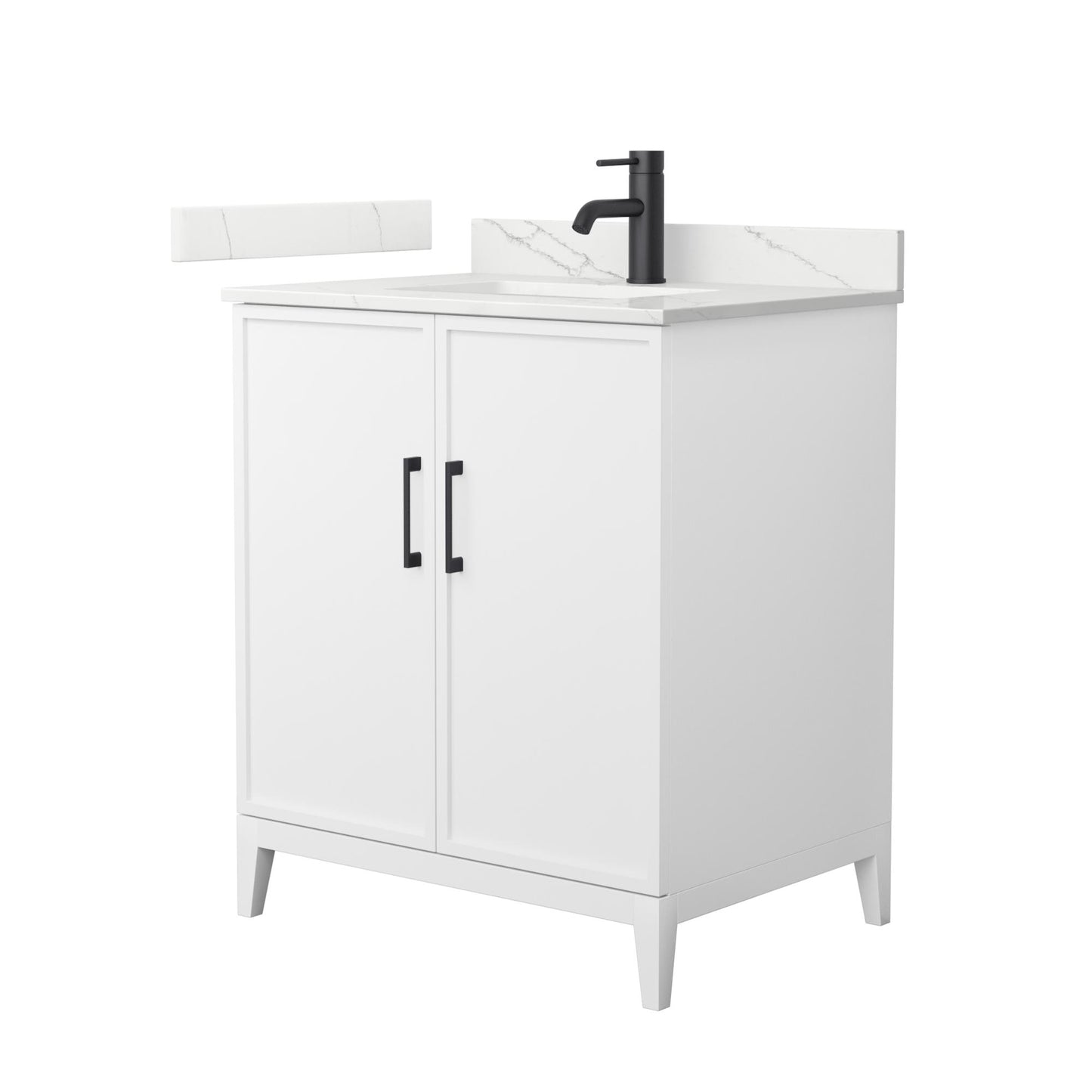 Elan Bathroom Vanity with Countertop 30 inch Single Sink Single hole Faucet Setup