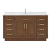 Custom image for Dark Oak with Brushed Gold Trim / Carrara Cultured Marble / No Mirror