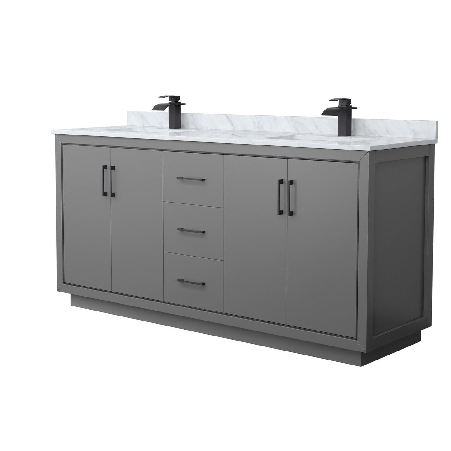 Icon Bathroom Vanity with Countertop 72 inch Double Sink Single hole Faucet Setup