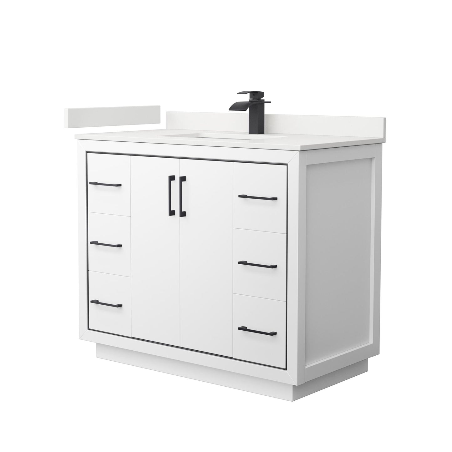 Icon Bathroom Vanity with Countertop 42 inch Single Sink Single hole Faucet Setup