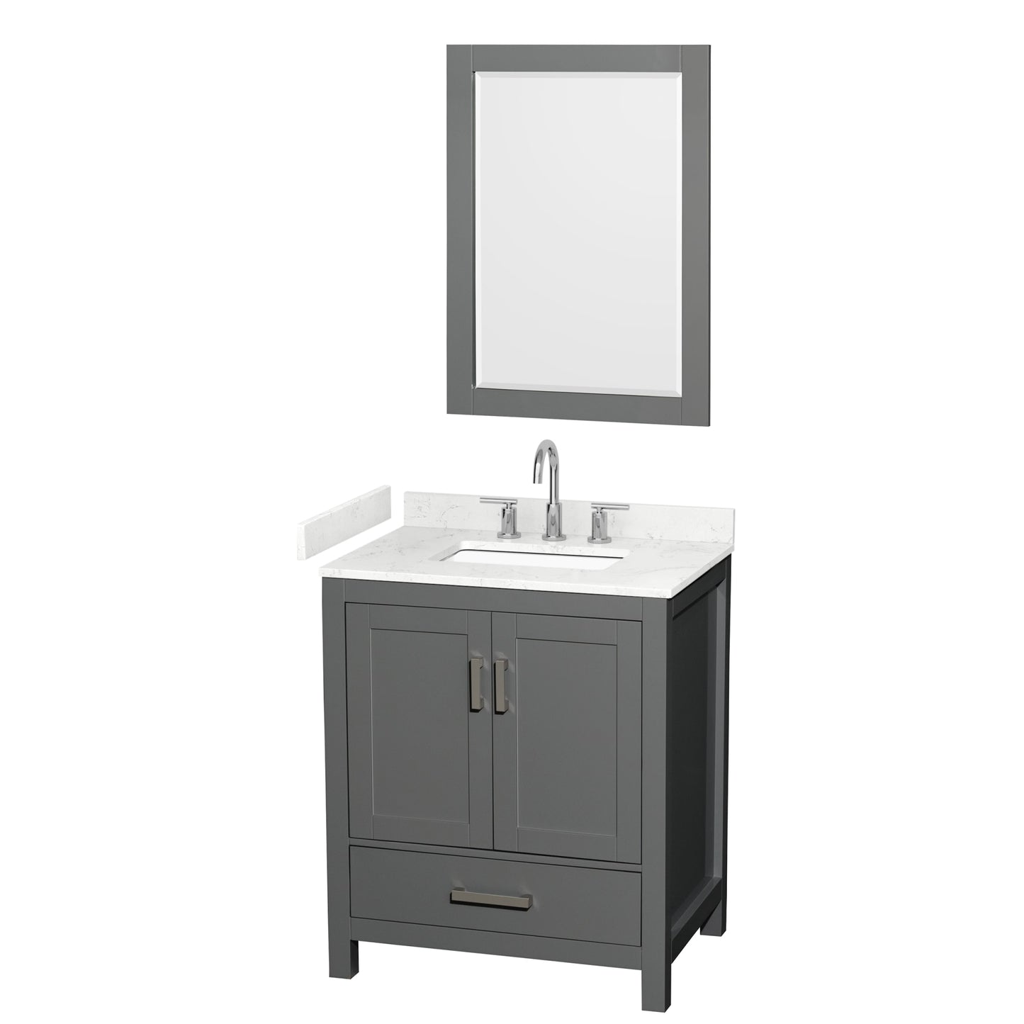 Sheffield Bathroom Vanity with Countertop 30 inch Single Sink 3-hole Faucet Setup
