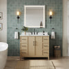 Custom image for White Oak with Matte Black Trim / Giotto Quartz / No Mirror