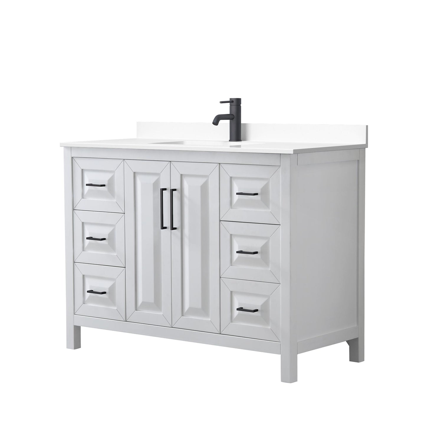 Daria Bathroom Vanity with Countertop 48 inch Single Sink Single hole Faucet Setup