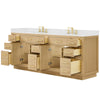Custom image for Rift Oak with Brushed Gold Trim / Carrara Cultured Marble / No Mirror