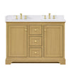Custom image for Honey Oak with Brushed Gold Trim / White Cultured Marble / No Mirror