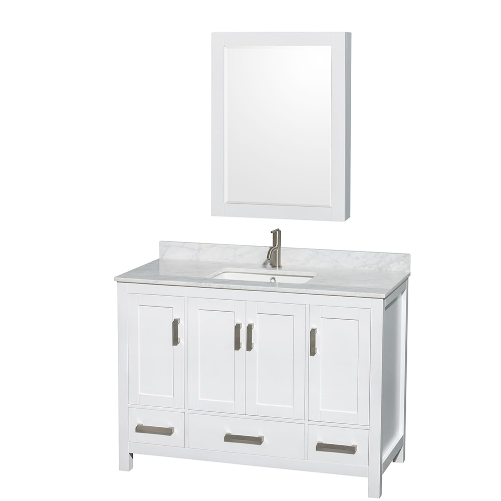 Sheffield Bathroom Vanity with Countertop 48 inch Single Sink Single hole Faucet Setup