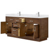 Custom image for Dark Oak with Brushed Nickel Trim / White Quartz / No Mirror