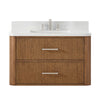 Custom image for Toasted Walnut with Brushed Nickel Trim / White Quartz / No Mirror