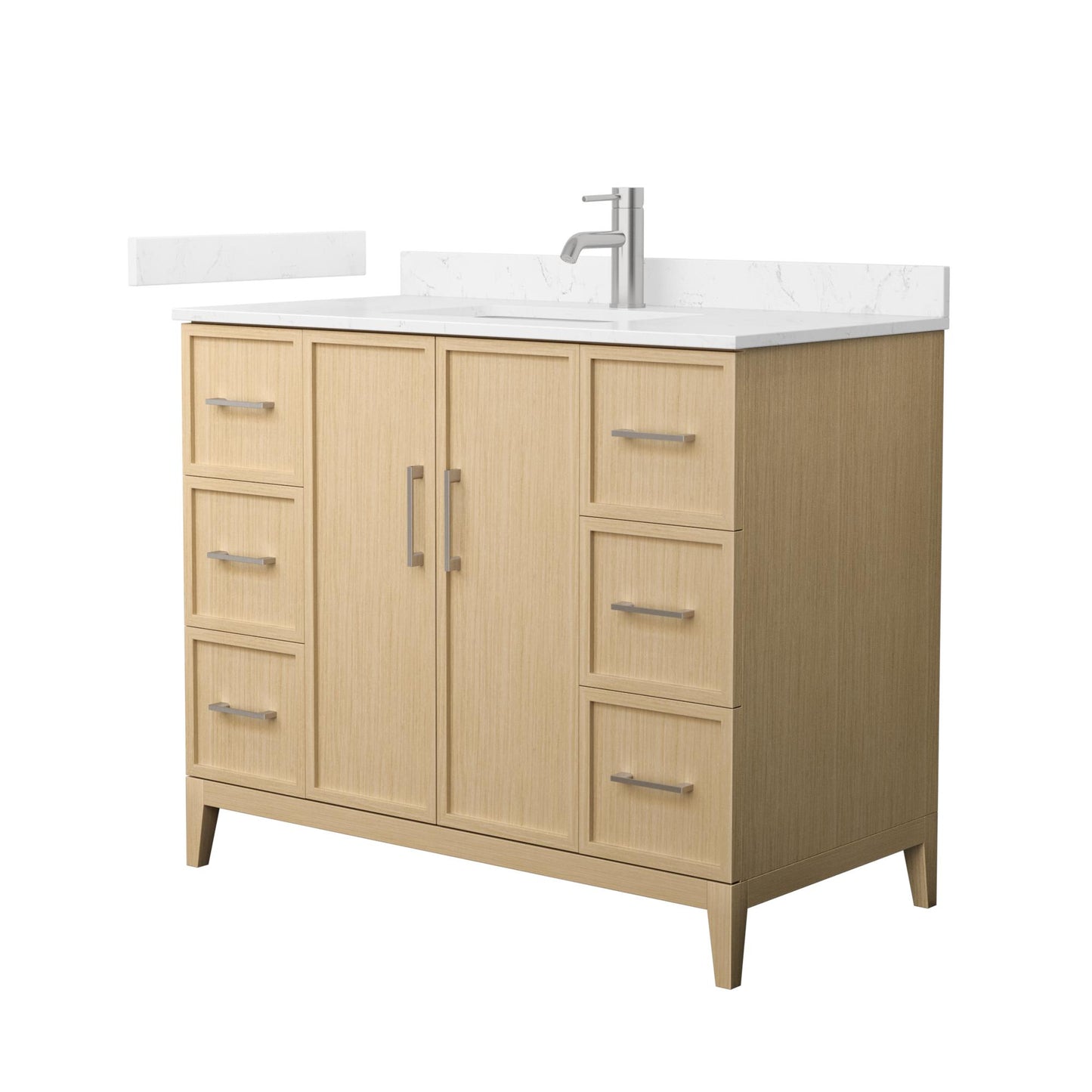 Elan Bathroom Vanity with Countertop 42 inch Single Sink Single hole Faucet Setup