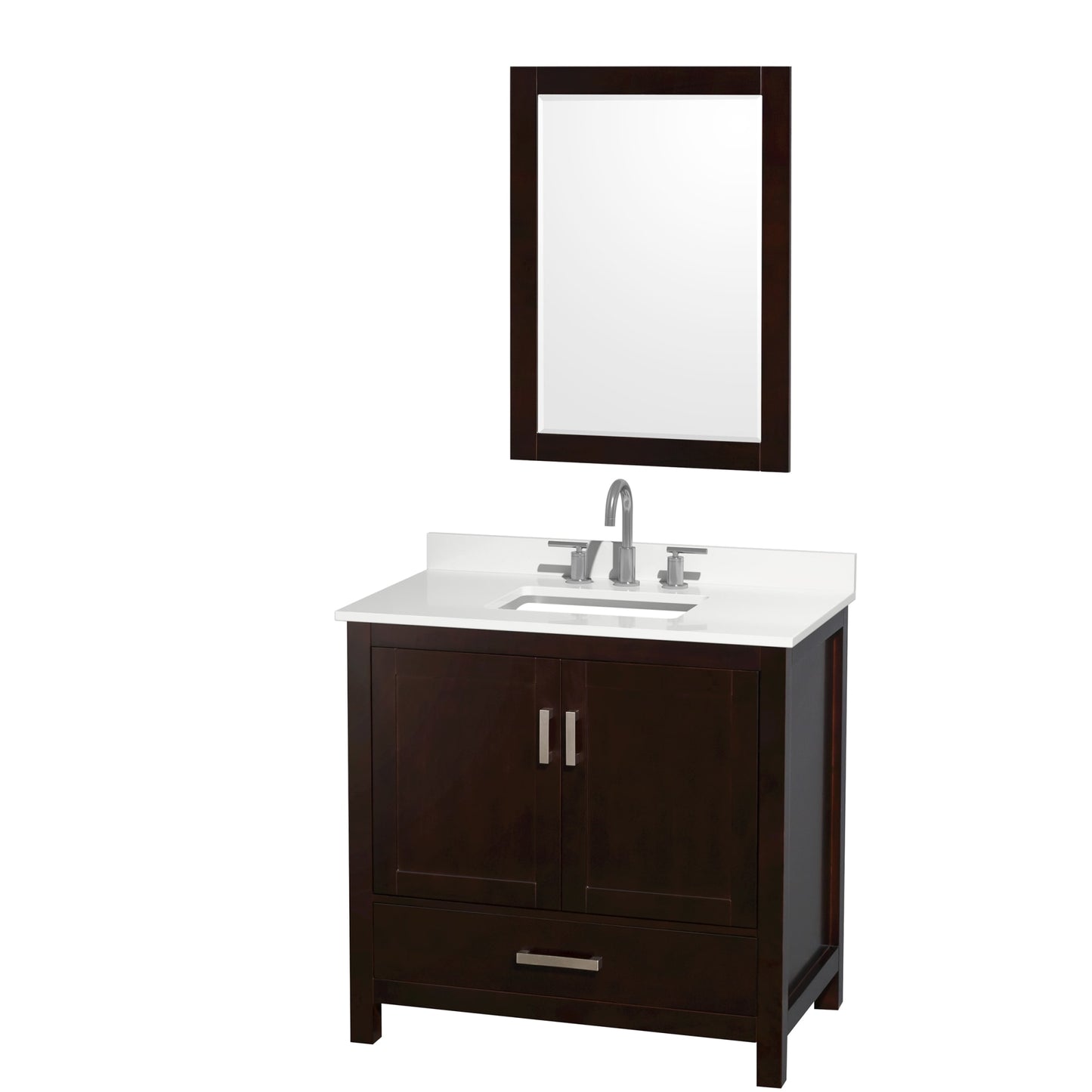 Sheffield Bathroom Vanity with Countertop 36 inch Single Sink 3-hole Faucet Setup