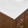 Custom image for Dark Walnut with Matte Black Trim / Carrara Cultured Marble / No Mirror