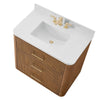 Custom image for Toasted Walnut with Satin Bronze Trim / White Quartz / No Mirror