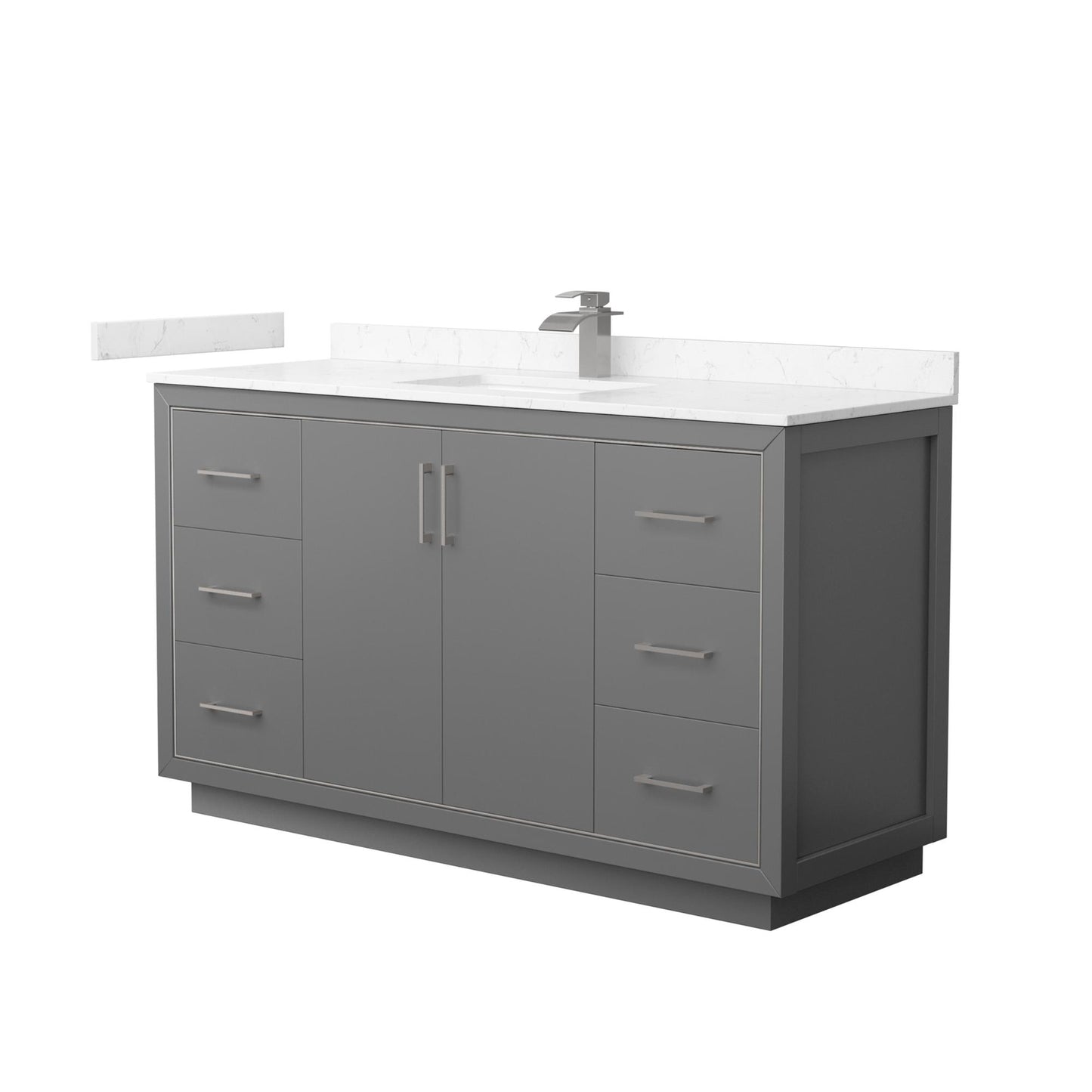 Icon Bathroom Vanity with Countertop 60 inch Single Sink Single hole Faucet Setup