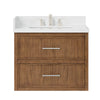 Custom image for Toasted Walnut with Brushed Nickel Trim / White Quartz / No Mirror