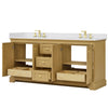 Custom image for Honey Oak with Brushed Gold Trim / White Cultured Marble / No Mirror