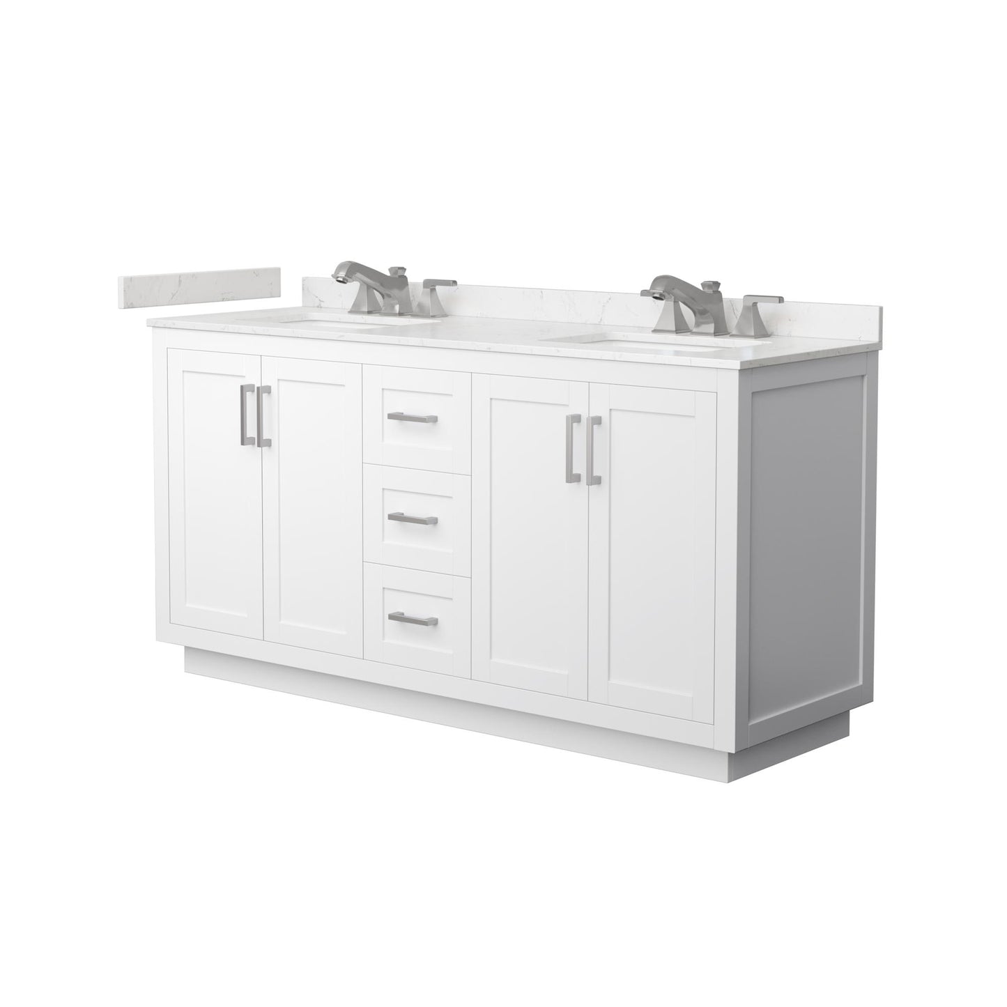 Miranda Bathroom Vanity with Countertop 66 inch Double Sink 3-hole Faucet Setup