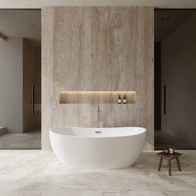 Rebecca Freestanding Acrylic Bathtub With Faucet 65 inch