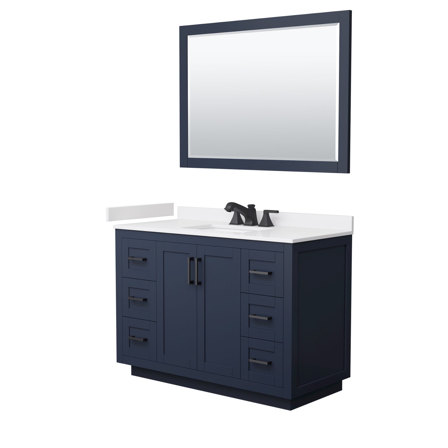 Miranda Bathroom Vanity with Countertop 48 inch Single Sink 3-hole Faucet Setup