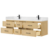 Custom image for Scandinavian Oak with Matte Black Trim / White Quartz / No Mirror