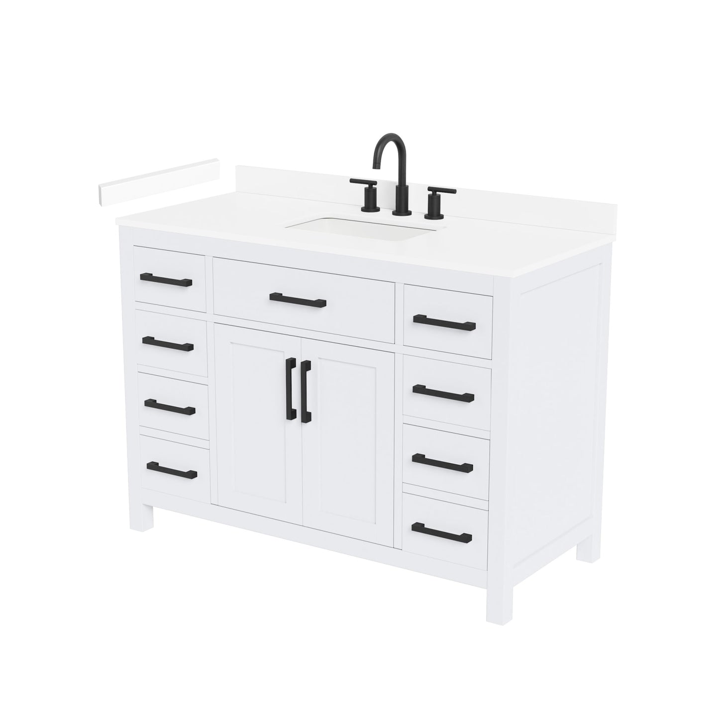 Beckett Bathroom Vanity with Countertop 48 inch Single Sink 3-hole Faucet Setup