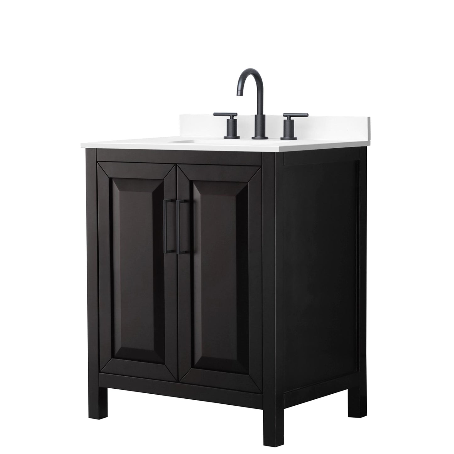 Daria Bathroom Vanity with Countertop 30 inch Single Sink 3-hole Faucet Setup