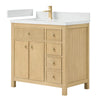 Custom image for Scandinavian Oak with Satin Bronze Trim / White Quartz / No Mirror