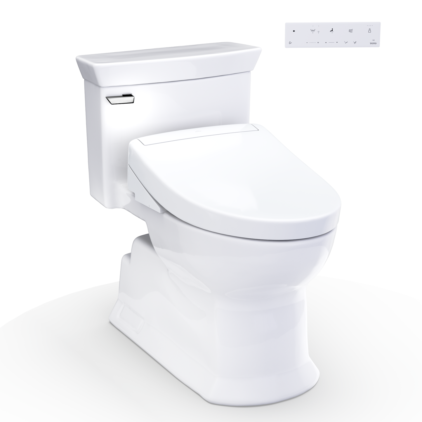 WASHLET+ Soiree Elongated 1.28 GPF Universal Height Toilet with S5 Bidet Seat