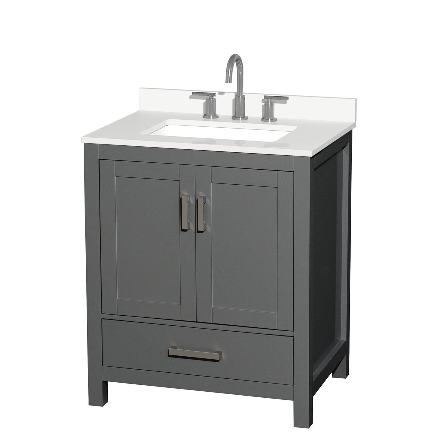 Sheffield Bathroom Vanity with Countertop 30 inch Single Sink 3-hole Faucet Setup
