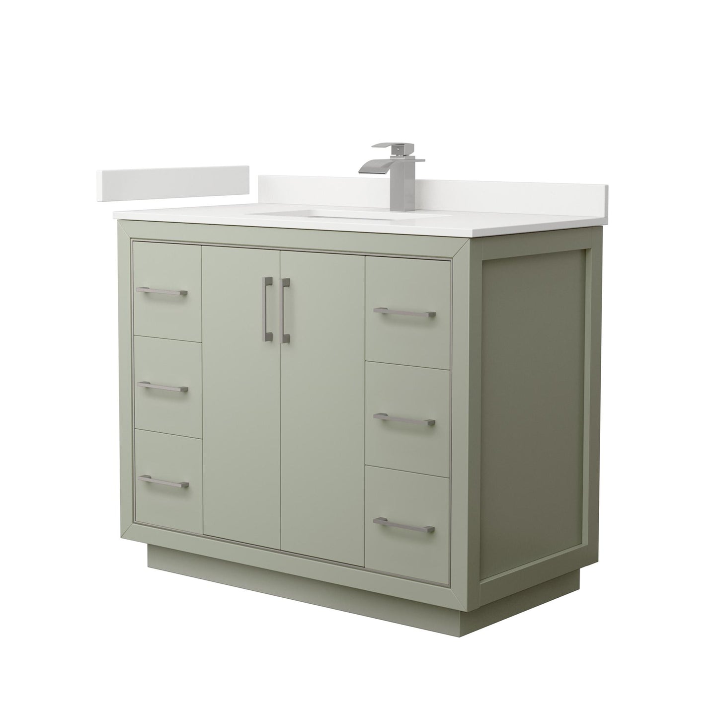 Icon Bathroom Vanity with Countertop 42 inch Single Sink Single hole Faucet Setup