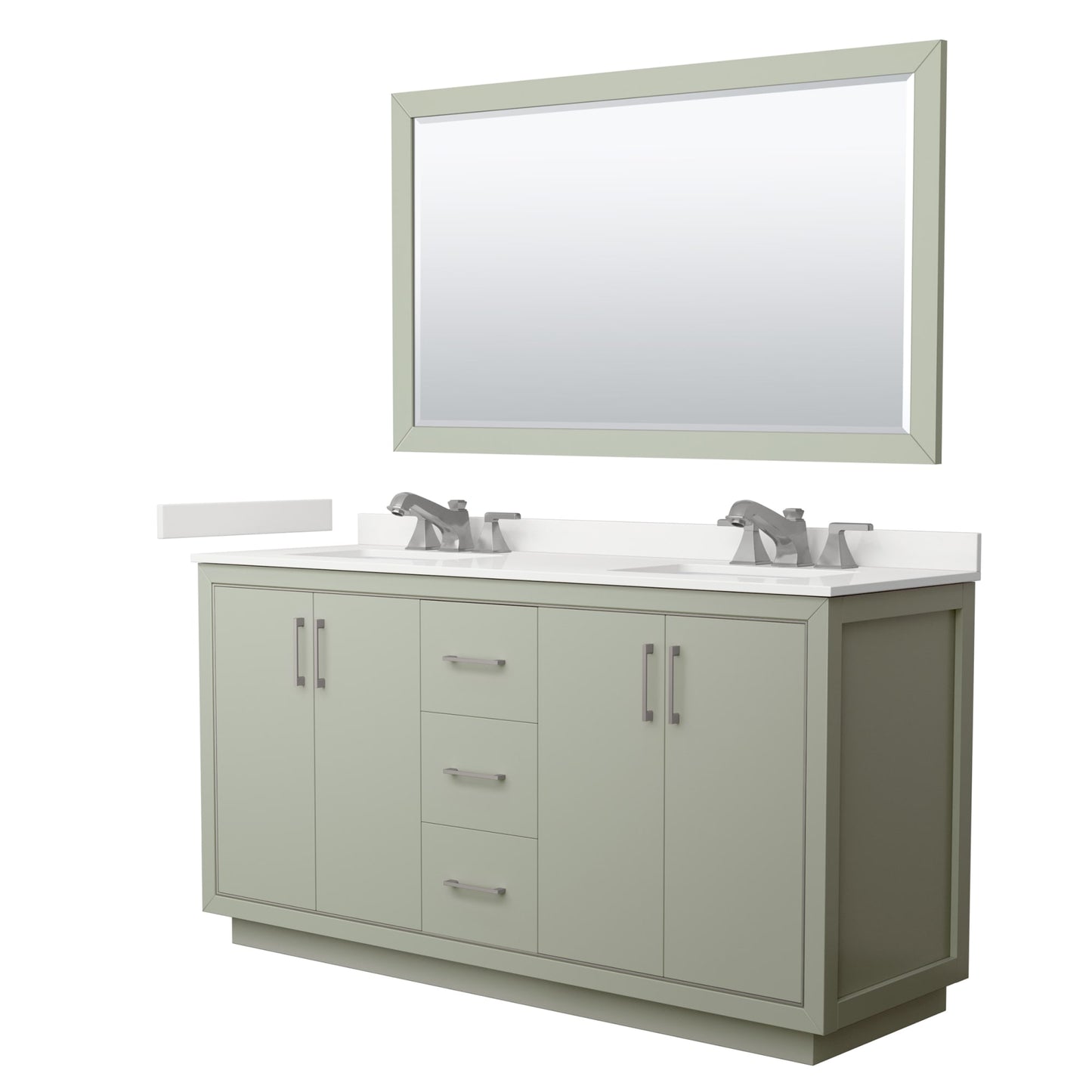 Icon Bathroom Vanity with Countertop 66 inch Double Sink 3-hole Faucet Setup