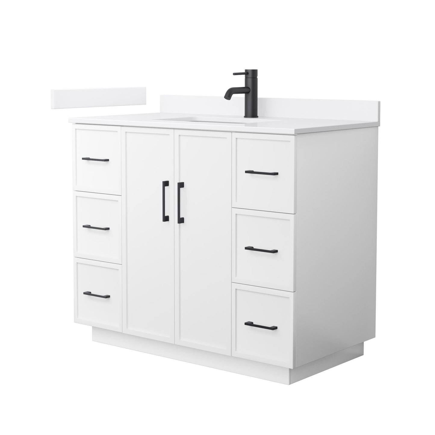 Elan TK Bathroom Vanity with Countertop 42 inch Single Sink Single hole Faucet Setup