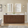 Custom image for Dark Walnut with Brushed Gold Trim / Giotto Quartz / No Mirror