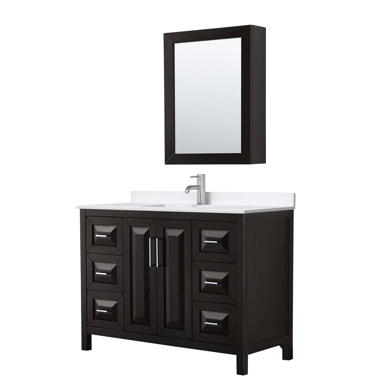 Daria Bathroom Vanity with Countertop 48 inch Single Sink Single hole Faucet Setup