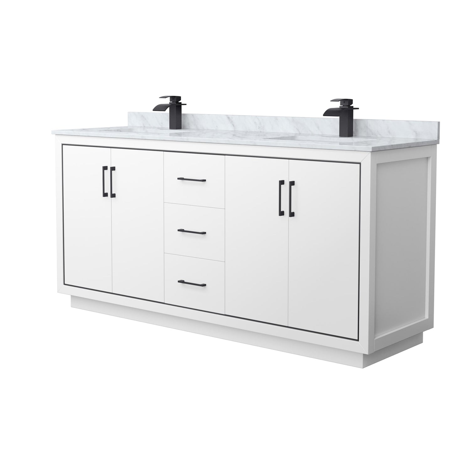 Icon Bathroom Vanity with Countertop 72 inch Double Sink Single hole Faucet Setup