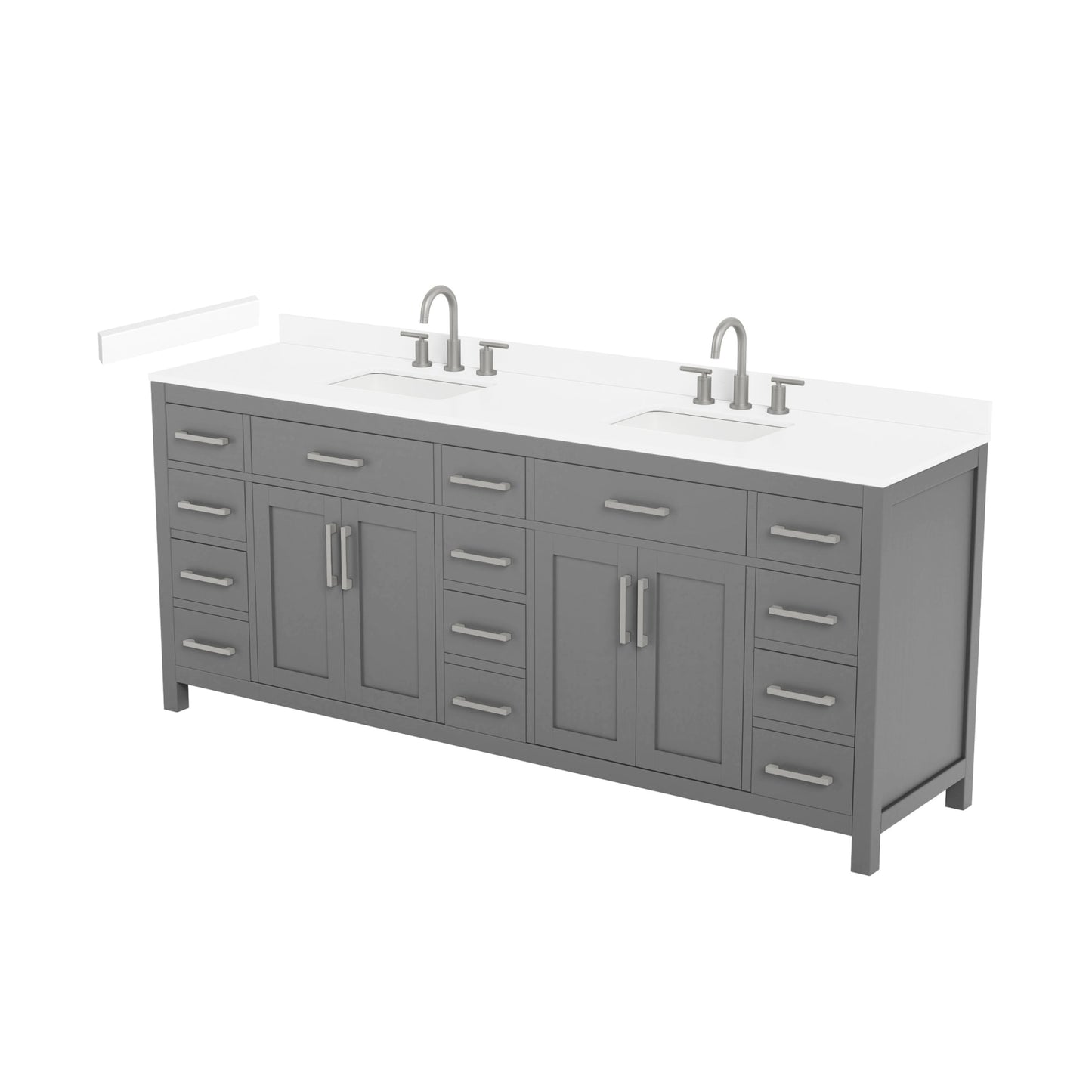 Beckett Bathroom Vanity with Countertop 84 inch Double Sink 3-hole Faucet Setup