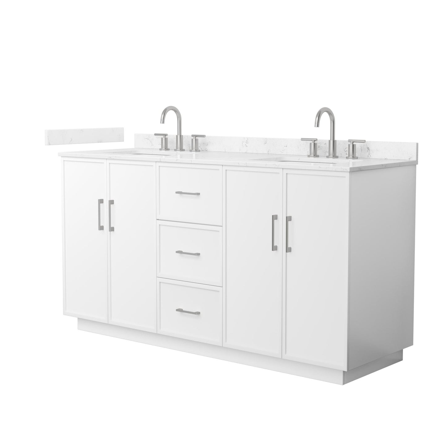 Elan TK Bathroom Vanity with Countertop 66 inch Double Sink 3-hole Faucet Setup