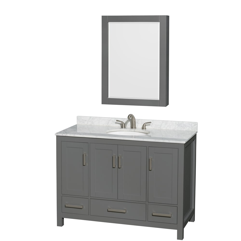 Sheffield Bathroom Vanity with Countertop 48 inch Single Sink 3-hole Faucet Setup