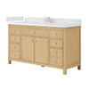 Custom image for Scandinavian Oak with Brushed Nickel Trim / White Quartz / No Mirror