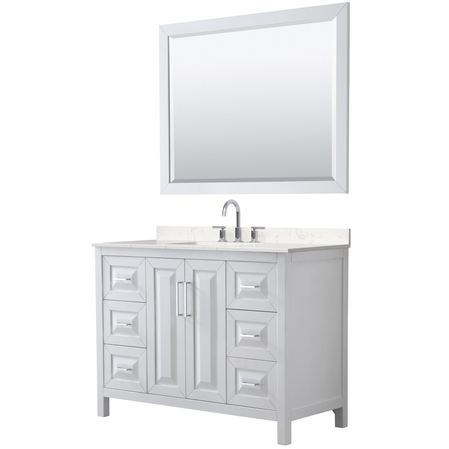 Daria Bathroom Vanity with Countertop 48 inch Single Sink 3-hole Faucet Setup