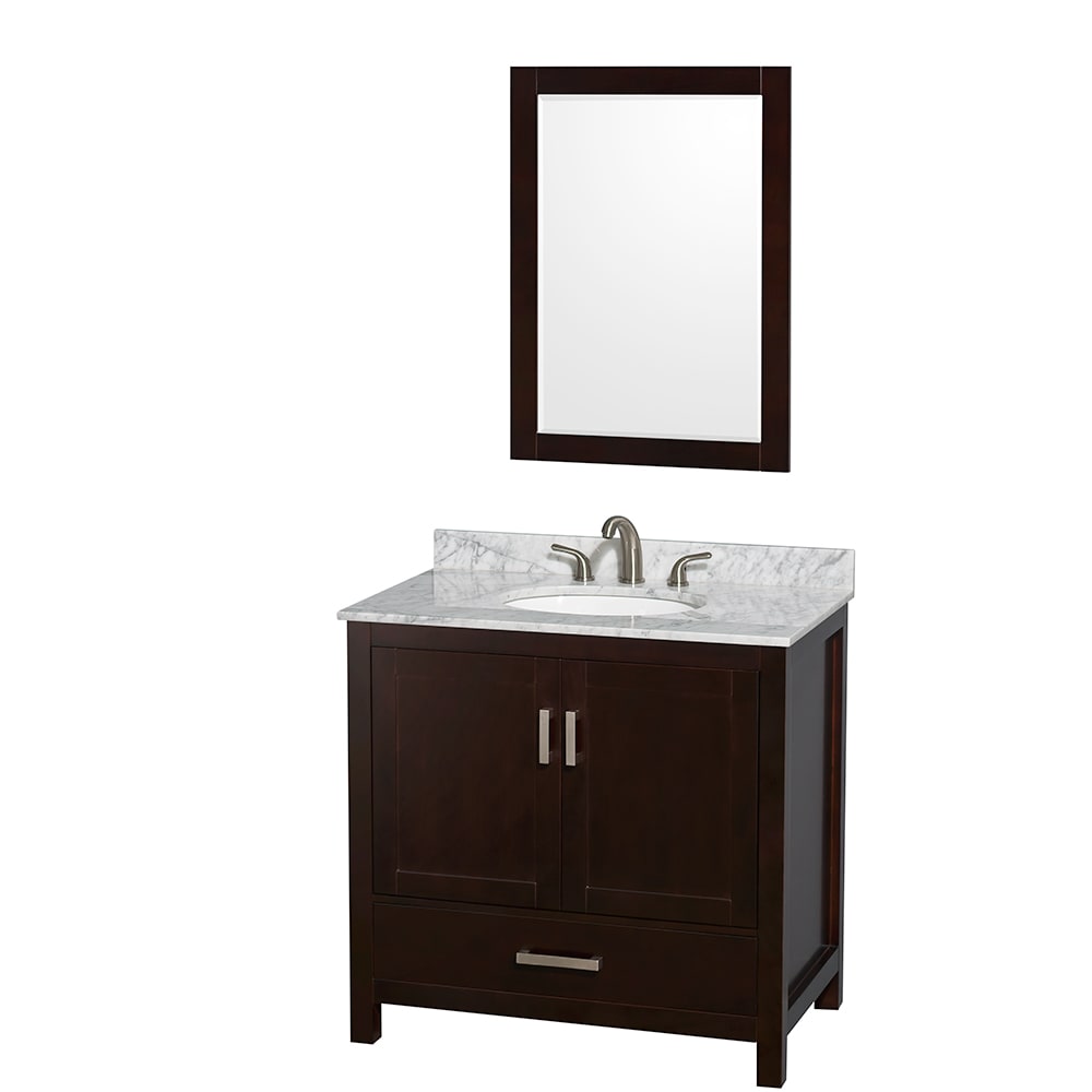 Sheffield Bathroom Vanity with Countertop 36 inch Single Sink 3-hole Faucet Setup