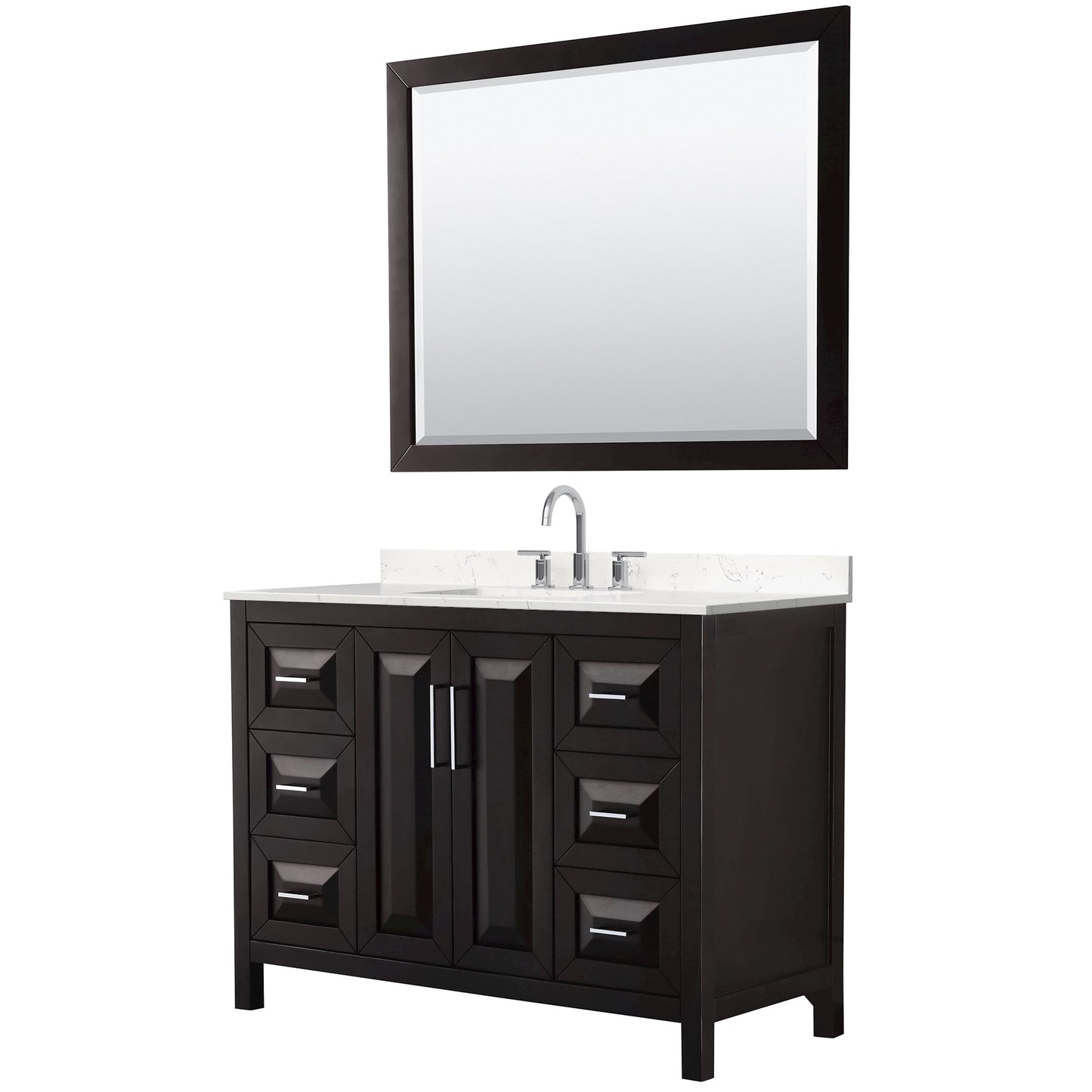 Daria Bathroom Vanity with Countertop 48 inch Single Sink 3-hole Faucet Setup