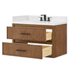 Custom image for Toasted Walnut with Matte Black Trim / White Quartz / No Mirror