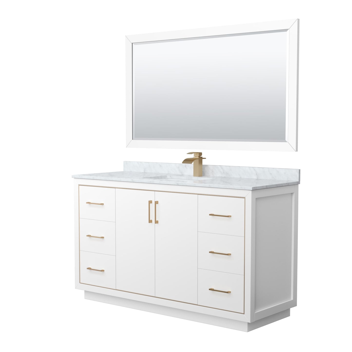 Icon Bathroom Vanity with Countertop 60 inch Single Sink Single hole Faucet Setup
